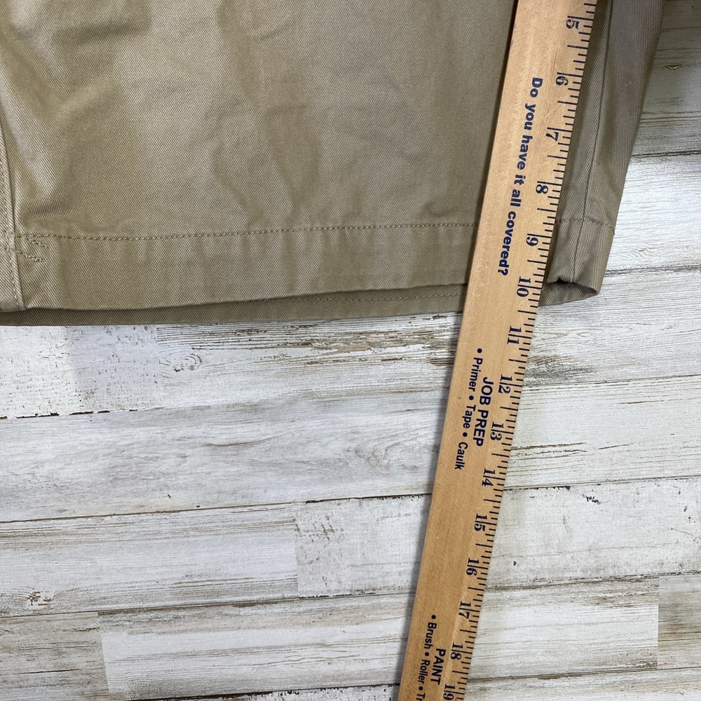 Chaps Shorts Men 36 10" Beige Khaki Zip & Drawstring 100% Cotton American Flag - Picture 11 of 11